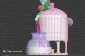 screenshot of 3D model of steamer body and pot